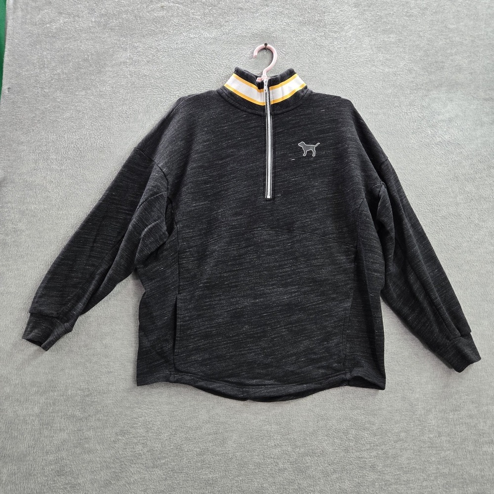PINK Victoria's Secret Women Sweatshirt M Black Eighty Six Logo Long